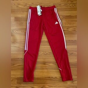 Adidas Tiro 23 Pants Women's Size S Red White Aeroready Ankle Zip Soccer New